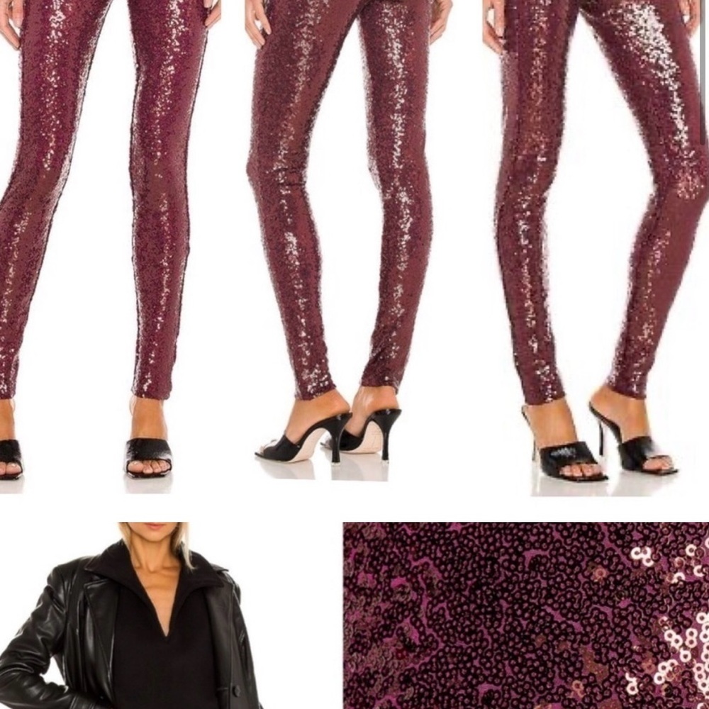 Commando Burgundy Sequin Pants - Picture 2 of 4